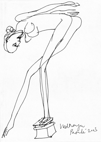 Title: 'Naika On Pedestal', Medium: 'Bronza', Size: 'H: 19in x L: 11in x W: 3in', Year: '2003'