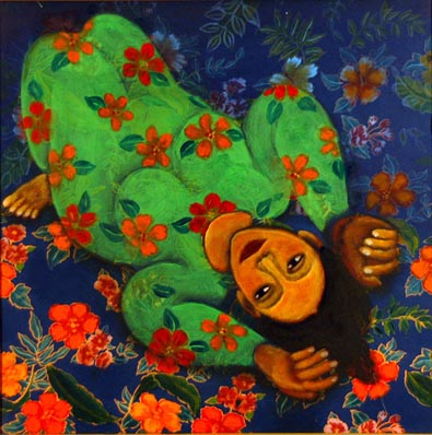 Medium: 'Export Fabric, Canvas, Acrylic', Size:'102 x 91 cm'