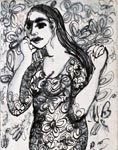 Medium: 'Chinese Ink and Counte on Paper', Size:'23 x 18 cm'