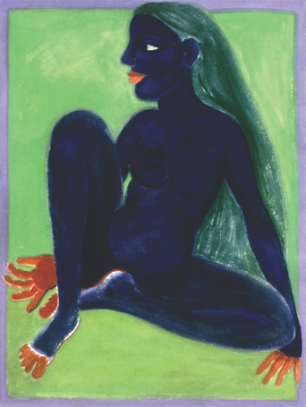 Medium: 'Gouache on Rice Paper', Size: '76 x 102 cm'