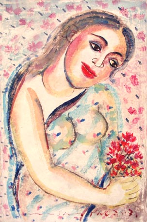Medium: 'Gouache on Handmate Paper', Size:'51 x 76 cm'