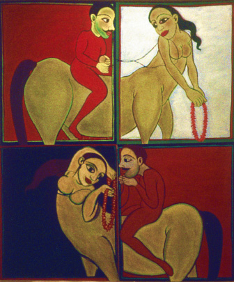 Title: 'Swayambram - 1', Medium: 'Gouache on Paper', Size: '142 x 102 cm', Year: '1991-92'