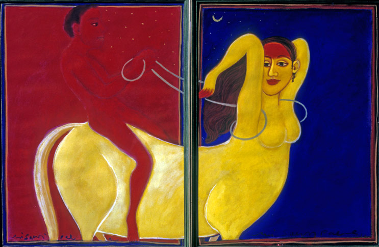 Title: 'Swayambram - 2', Medium: 'Gouache on Paper', Size: '71 x 102 cm', Year: '1991'