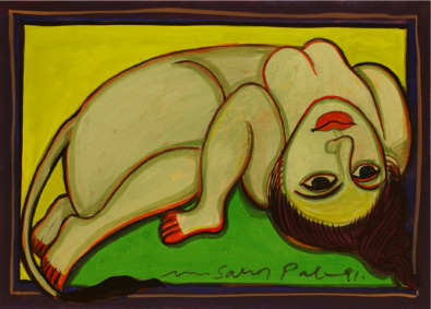 Medium: 'Gouache on Paper', Size: '18 x 23 cm'